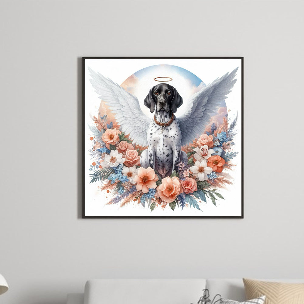 Diamond Painting - Full Round - Angel dog and baby (30*30CM)