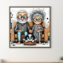 Load image into Gallery viewer, Diamond Painting - Full Round - old couple (30*30CM)
