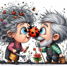 Load image into Gallery viewer, Diamond Painting - Full Round - old couple (30*30CM)
