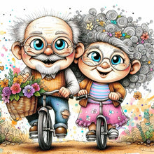 Load image into Gallery viewer, Diamond Painting - Full Round - old couple (30*30CM)
