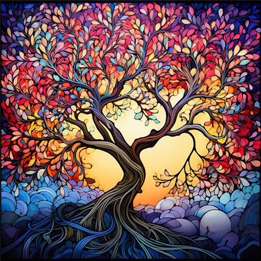 Diamond Painting - Full Square - glass art lucky tree (40*40CM)