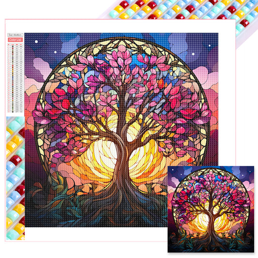 Diamond Painting - Full Square - glass art lucky tree (40*40CM)