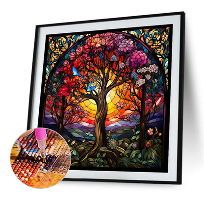 Diamond Painting - Full Square - glass art lucky tree (40*40CM)
