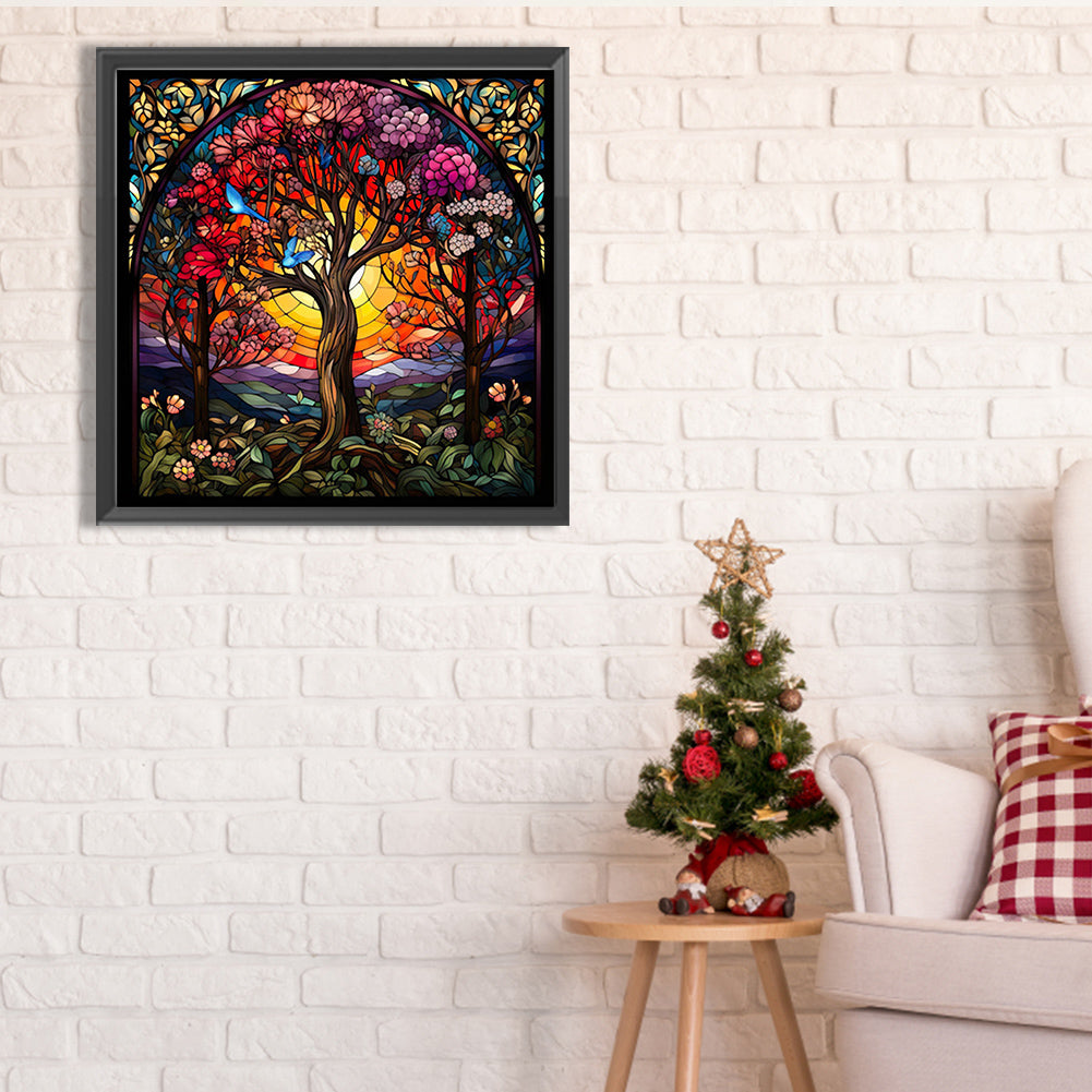 Diamond Painting - Full Square - glass art lucky tree (40*40CM)