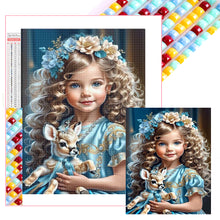 Load image into Gallery viewer, Diamond Painting - Full Square - little girl holding a deer (40*50CM)
