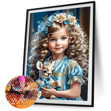 Load image into Gallery viewer, Diamond Painting - Full Square - little girl holding a deer (40*50CM)
