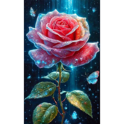 AB Diamond Painting - Full Round - water drop rose (40*65CM)