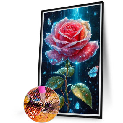 AB Diamond Painting - Full Round - water drop rose (40*65CM)