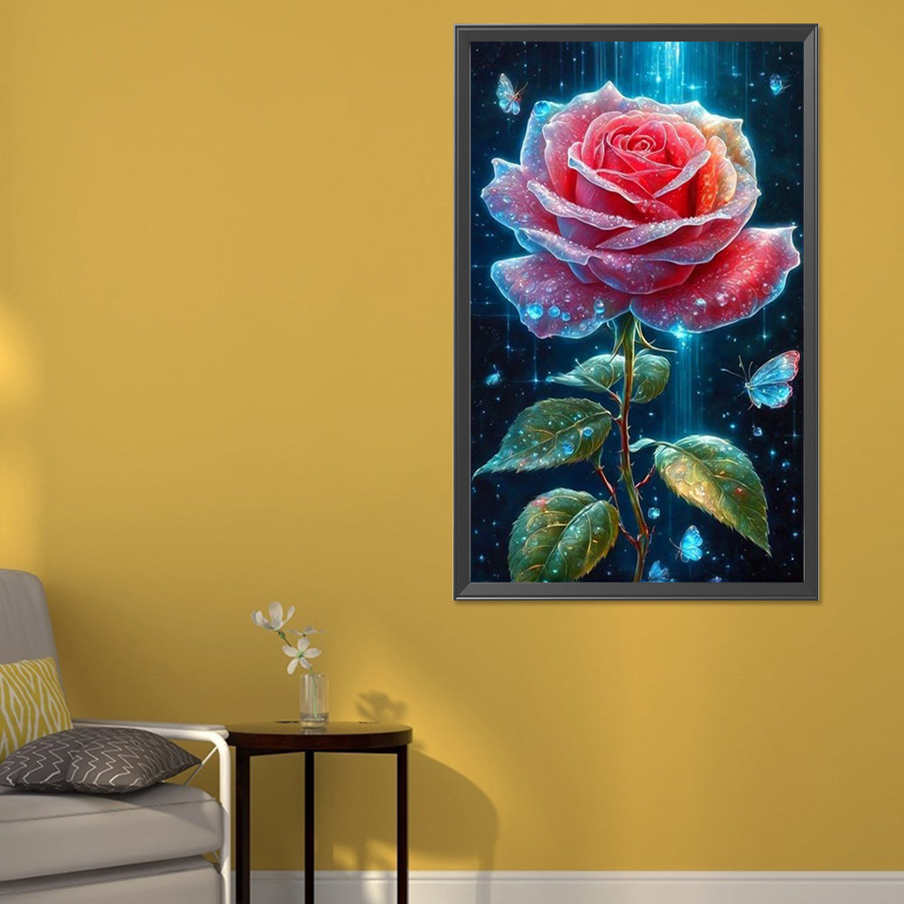 AB Diamond Painting - Full Round - water drop rose (40*65CM)