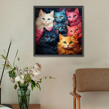 Load image into Gallery viewer, Diamond Painting - Full Round - multi color cat (30*30CM)
