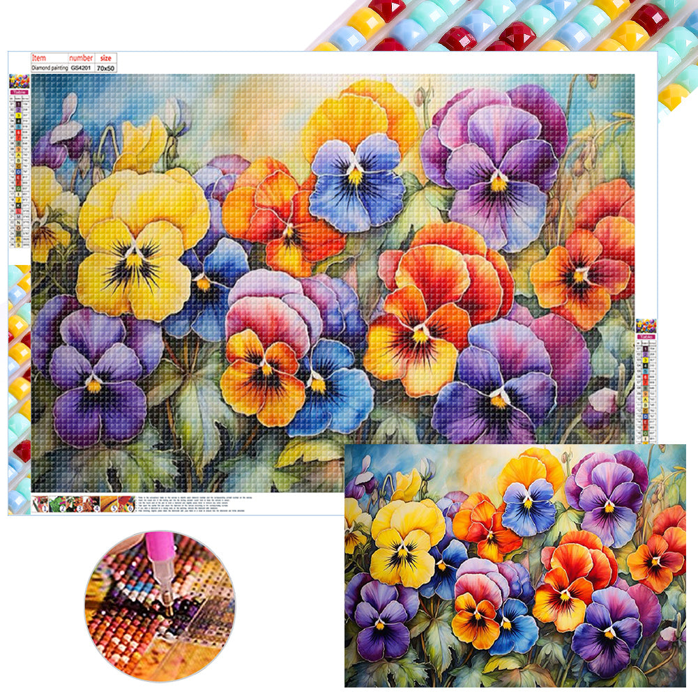 Diamond Painting - Full Square - pansy (70*50CM)