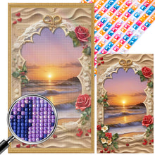 Load image into Gallery viewer, AB Diamond Painting - Full Square - seaside sunset picture frame (40*70CM)
