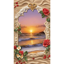 Load image into Gallery viewer, AB Diamond Painting - Full Square - seaside sunset picture frame (40*70CM)
