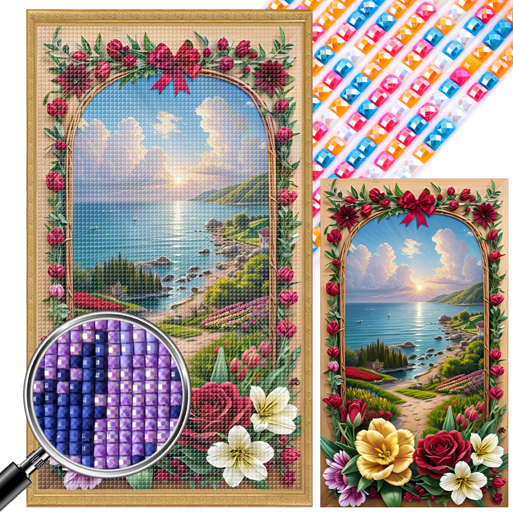 AB Diamond Painting - Full Square - seaside picture frame (40*70CM)