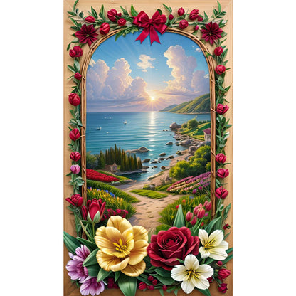 AB Diamond Painting - Full Square - seaside picture frame (40*70CM)
