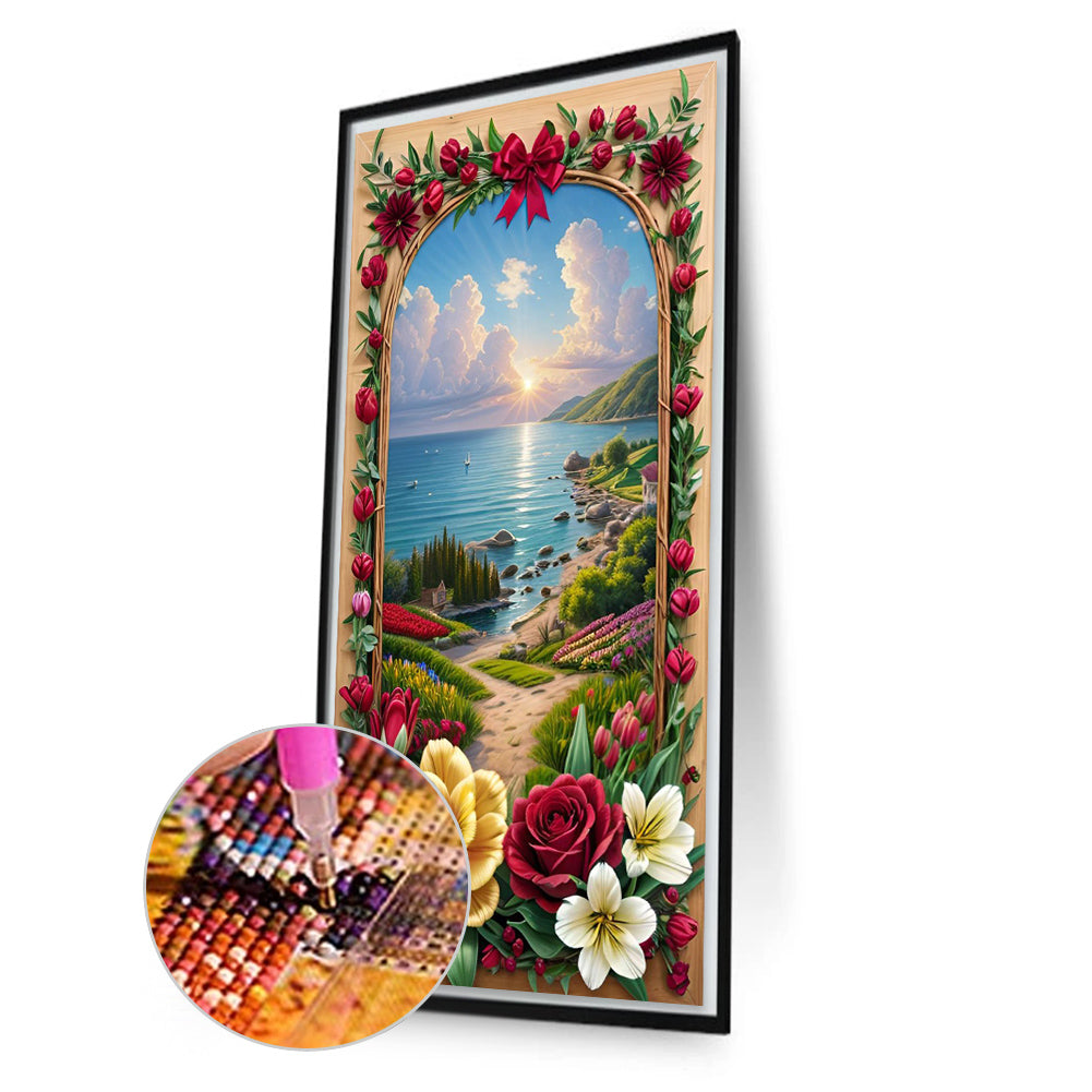AB Diamond Painting - Full Square - seaside picture frame (40*70CM)