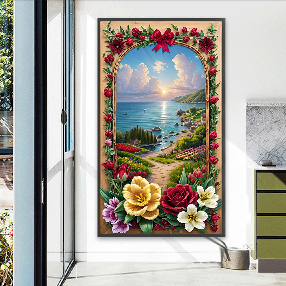 AB Diamond Painting - Full Square - seaside picture frame (40*70CM)