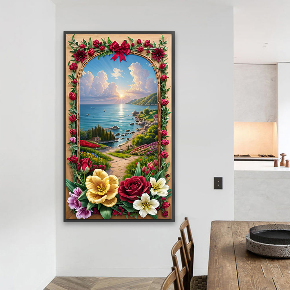 AB Diamond Painting - Full Square - seaside picture frame (40*70CM)