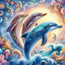 Load image into Gallery viewer, Diamond Painting - Full Round - four dolphins (40*40CM)
