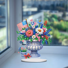 Load image into Gallery viewer, American Flag Special Shape Diamond Painting Desktop Ornament (Flower Vase 1)
