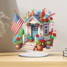Load image into Gallery viewer, American Flag Special Shape Diamond Painting Desktop Home Ornament (House 4)
