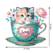 Load image into Gallery viewer, Special Shape Single-Side Cute Cat in Cup Desktop Diamond Art Kit for Home Decor
