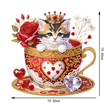 Load image into Gallery viewer, Special Shape Single-Side Cute Cat in Cup Desktop Diamond Art Kit for Home Decor
