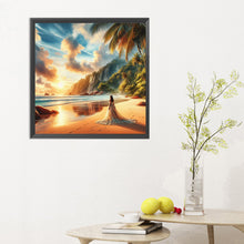 Load image into Gallery viewer, Diamond Painting - Full Round - Beach waves girl (30*30CM)
