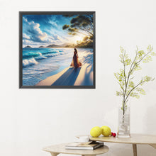 Load image into Gallery viewer, Diamond Painting - Full Round - Beach waves girl (30*30CM)
