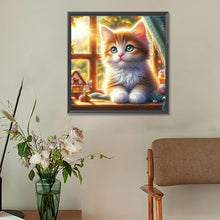 Load image into Gallery viewer, Diamond Painting - Full Round - Glowing cat by the window (30*30CM)
