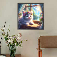 Load image into Gallery viewer, Diamond Painting - Full Round - Glowing cat by the window (30*30CM)
