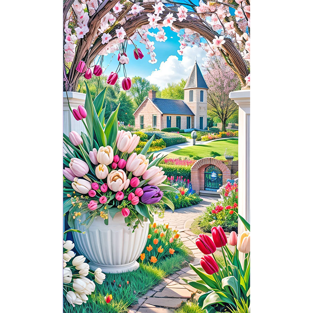 Diamond Painting - Full Round - Manor flowers and plants (30*50CM)