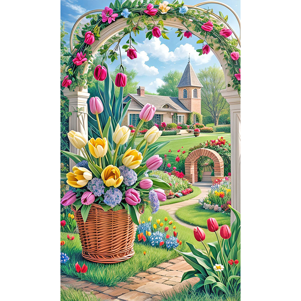 Diamond Painting - Full Round - Manor flowers and plants (30*50CM)