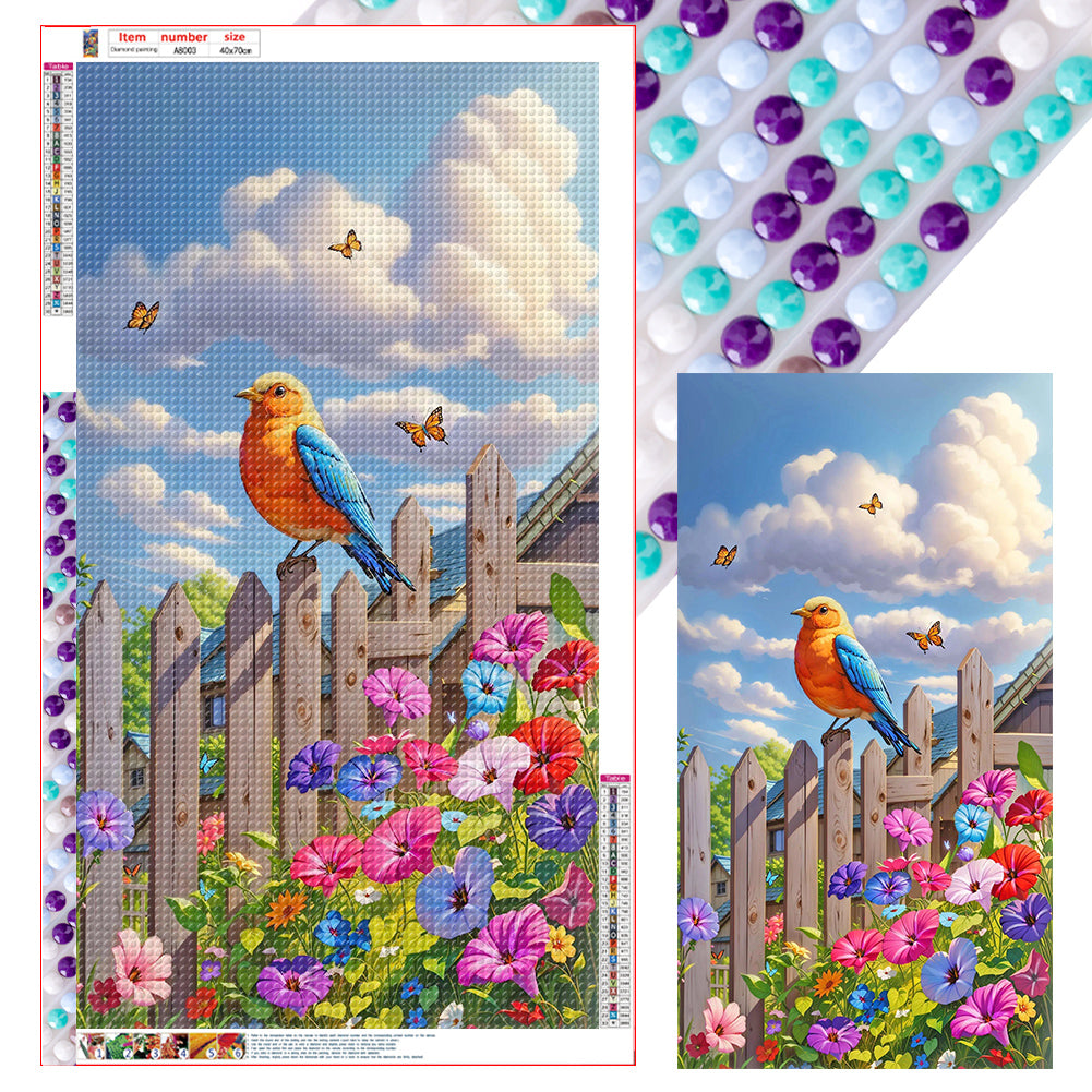 Diamond Painting - Full Round - Birds on the fence (40*70CM)