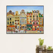 Load image into Gallery viewer, Diamond Painting - Full Square - houses street (60*45CM)
