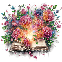 Load image into Gallery viewer, Diamond Painting - Partial Special Shaped - flowers in books (30*30CM)
