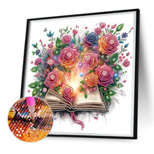 Load image into Gallery viewer, Diamond Painting - Partial Special Shaped - flowers in books (30*30CM)

