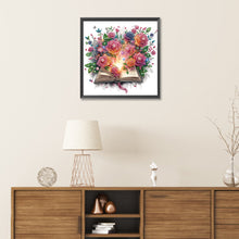 Load image into Gallery viewer, Diamond Painting - Partial Special Shaped - flowers in books (30*30CM)
