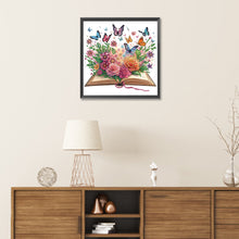 Load image into Gallery viewer, Diamond Painting - Partial Special Shaped - flowers in books (30*30CM)
