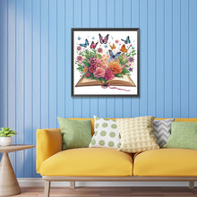 Load image into Gallery viewer, Diamond Painting - Partial Special Shaped - flowers in books (30*30CM)
