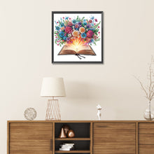 Load image into Gallery viewer, Diamond Painting - Partial Special Shaped - flowers in books (30*30CM)
