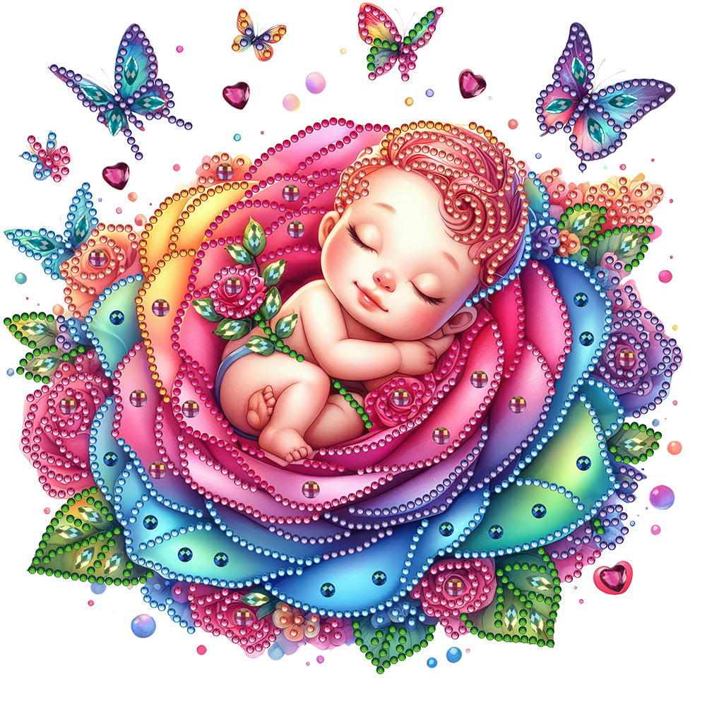 Diamond Painting - Partial Special Shaped - rose child (30*30CM)