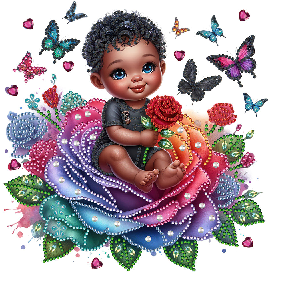 Diamond Painting - Partial Special Shaped - rose child (30*30CM)