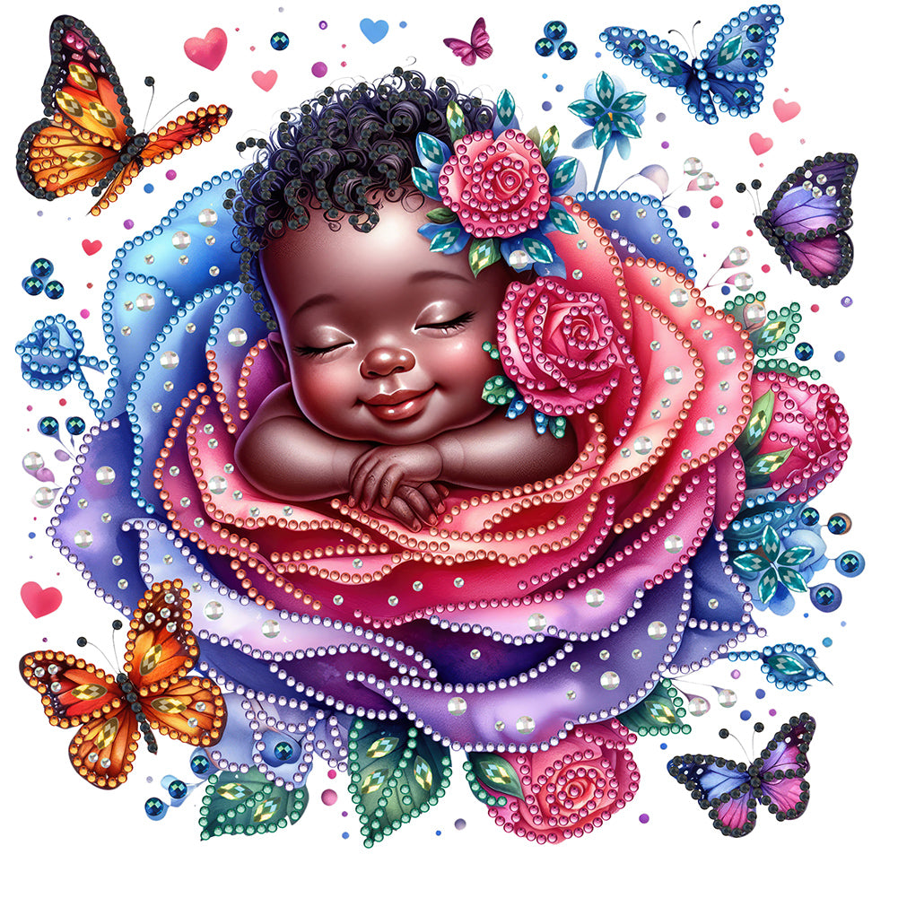 Diamond Painting - Partial Special Shaped - rose child (30*30CM)