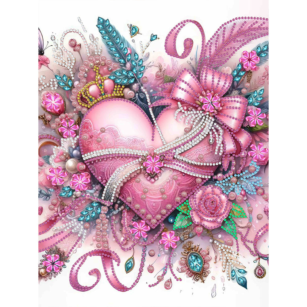 Diamond Painting - Partial Special Shaped - Flowers of love (30*40CM)