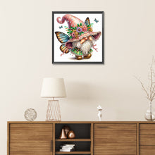 Load image into Gallery viewer, Diamond Painting - Partial Special Shaped - spring butterfly gnome (30*30CM)
