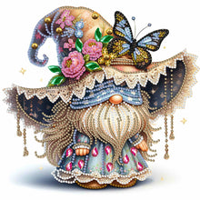 Load image into Gallery viewer, Diamond Painting - Partial Special Shaped - spring butterfly gnome (30*30CM)
