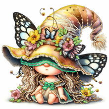 Load image into Gallery viewer, Diamond Painting - Partial Special Shaped - spring butterfly gnome (30*30CM)
