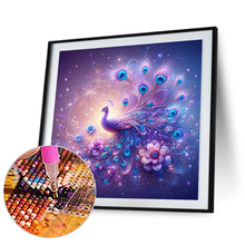 Load image into Gallery viewer, Diamond Painting - Full Round - purple fantasy background peacock (40*40CM)
