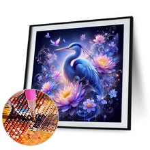 Load image into Gallery viewer, Diamond Painting - Full Round - White crane on purple fantasy background (40*40CM)
